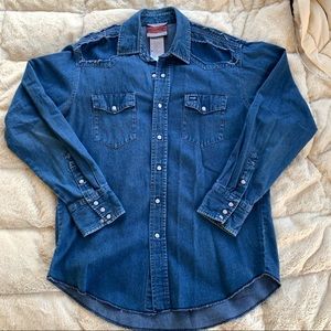 Wrangler by Urban Renewal Denim Button Up Shirt